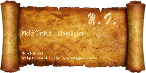Márki Ibolya névjegykártya